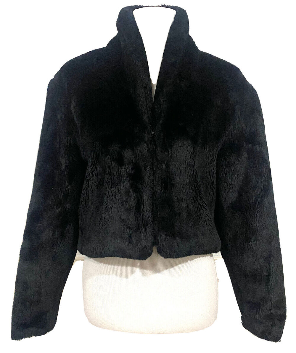 Vintage Faux Fur Coat Jacket Women’s Black Sz Small St. Maarten Dallas